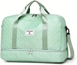 Waterproof Large-Capacity Gym Duffel Bag – Durable Nylon Travel Luggage with Shoe Compartment & Multi-Pocket Organizer – Ideal for Gym, Travel & Weekend Trips, Available in 10 Colors (Green)