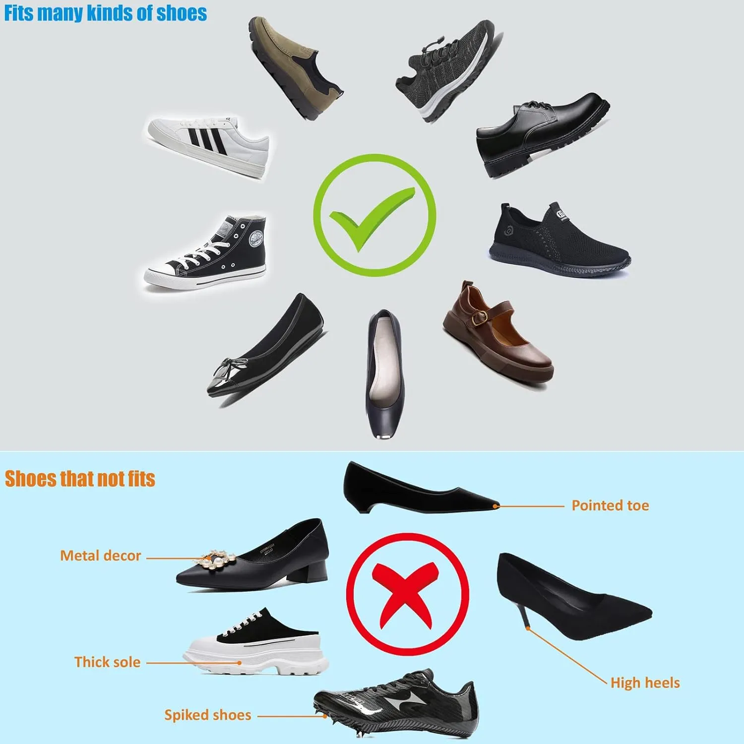 Waterproof Shoes Covers, Thickened Sole Reusable Rain Shoe Covers, Silicone Rubber Anti Slip Shoes Protectors, Elastic Overshoes Elevated Galoshes For Kids (S, Black)