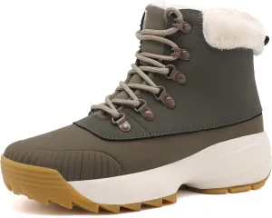 Waterproof Winter Snow Boots for Women丨Insulated-Warm Fur-Lined Booties丨Non-Slip Cushion Outdoor Walking Boots丨Lightweight Comfortable Casual Suede Leather Short Boots