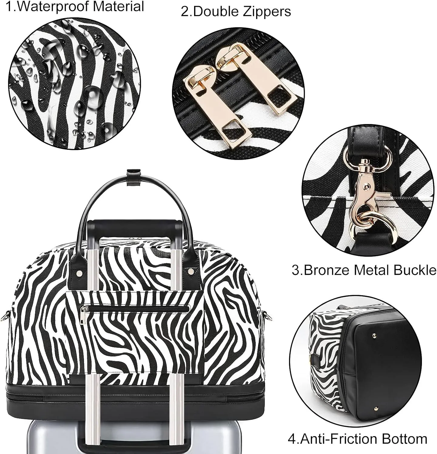 Weekender Bag for Women Canvas Overnight Bag Large Travel Tote Bag Carry on Shoulder Duffle Bag With Shoe Compartment,Perfect for Travel/Daily Use/Birthday Gift …
