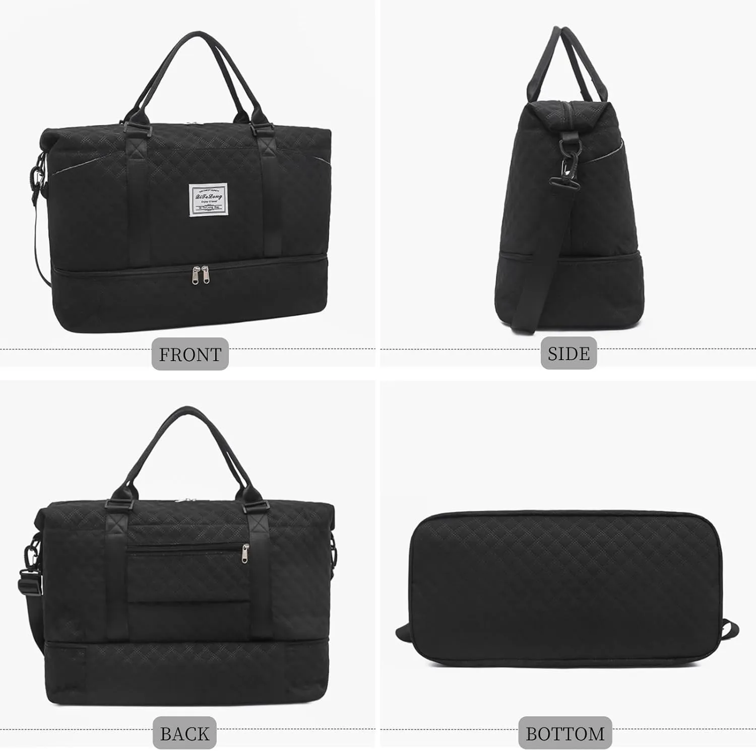 Weekender Bags for Women, Travel Duffel Bag with Shoe Compartment & Wet Pocket, Large Gym Sports Tote Bag, Maternity Hospital Overnight Bag with Toiletry Bag for Fitness, Work, Trips Beige