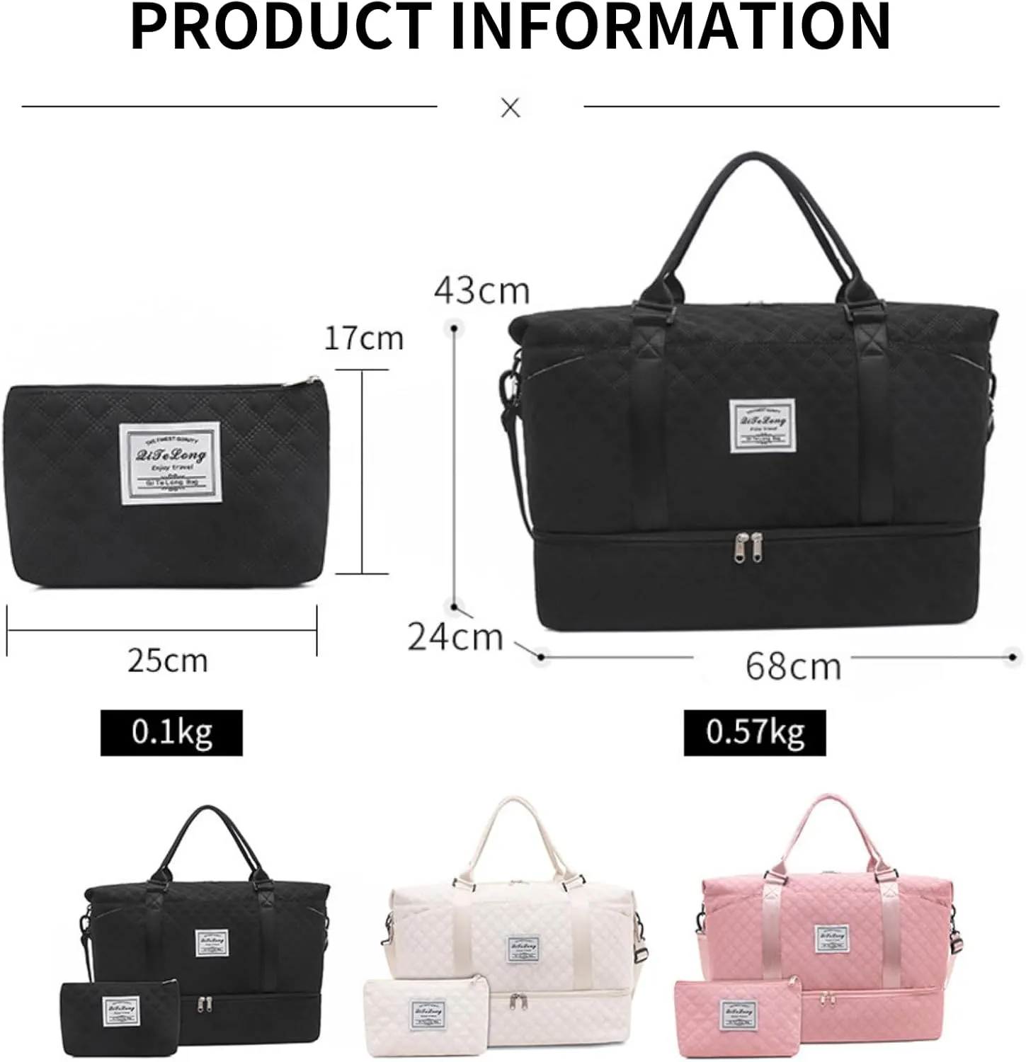 Weekender Bags for Women, Travel Duffel Bag with Shoe Compartment & Wet Pocket, Large Gym Sports Tote Bag, Maternity Hospital Overnight Bag with Toiletry Bag for Fitness, Work, Trips Beige