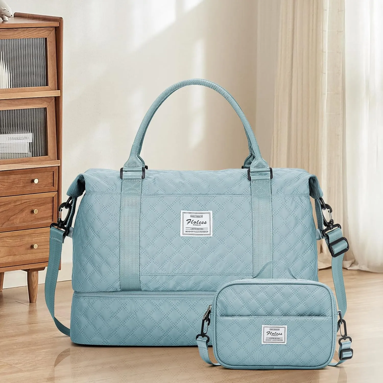 Weekender Bags for Women,Travel Duffel Bag with Shoes Compartment,Overnight Carry on Personal Item Bag with Toiletry Bag