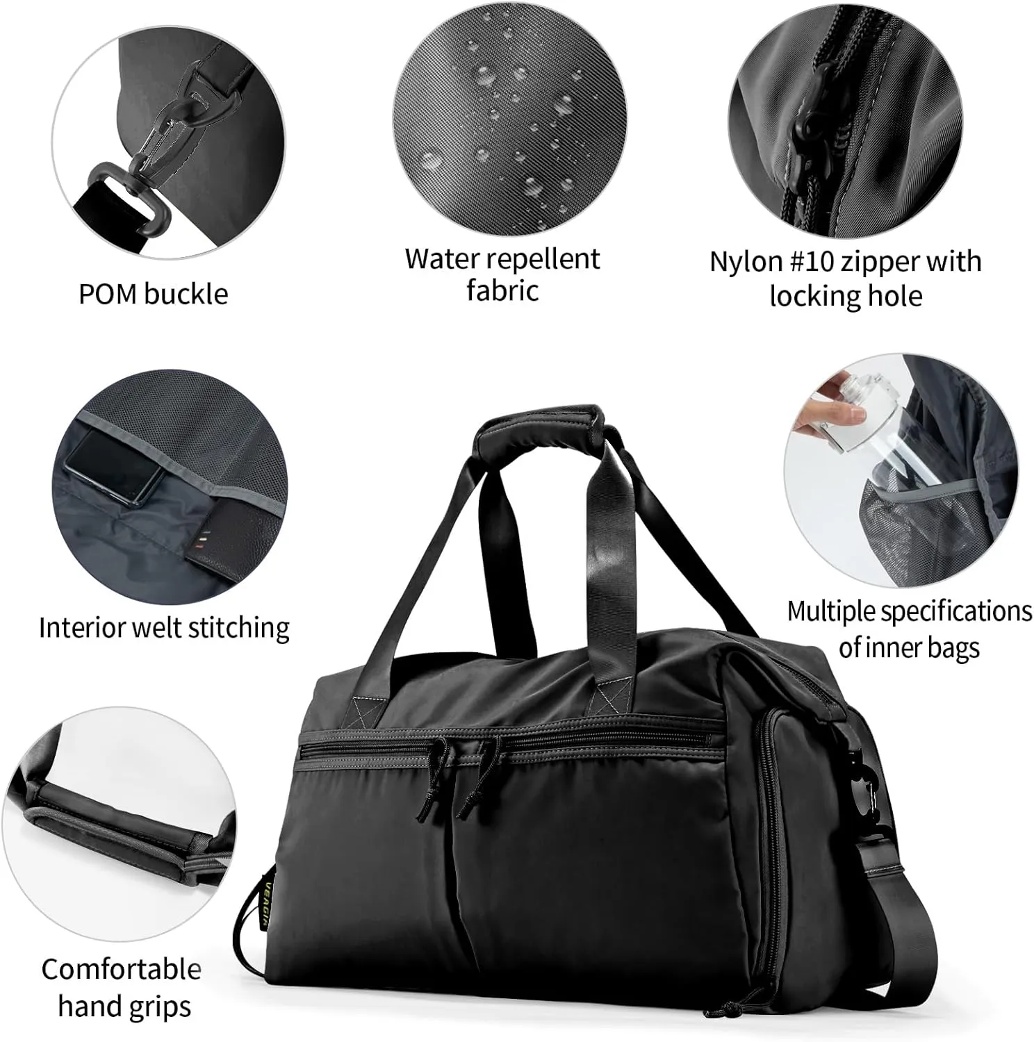 Weekender Duffel Bag with Shoe Compartment And Wet Pocket-Luggage Everyday Overnight Bag for Men and Women Travel-Carry On Gym Bag