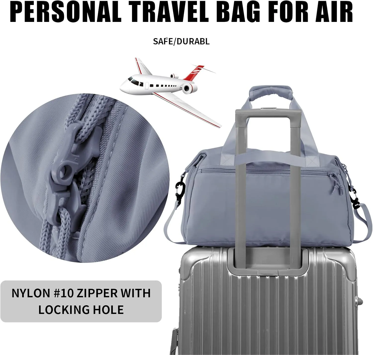 Weekender Duffel Bag with Shoe Compartment And Wet Pocket-Luggage Everyday Overnight Bag for Men and Women Travel-Carry On Gym Bag