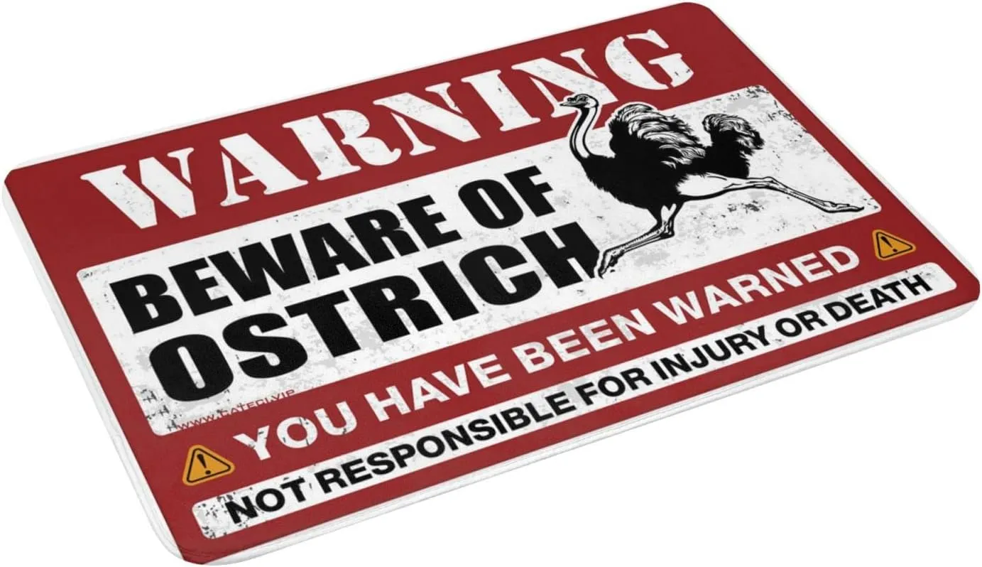 Welcome-Ish Outdoor Doormat Beware of Ostrich Doormat Shoe Mats for Entryway Indoor Fall Outdoor Rug (Size : 65X90CM)