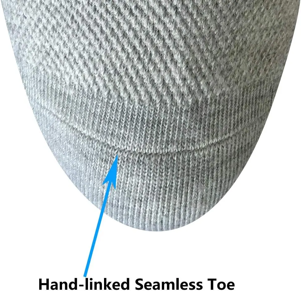 Well Knitting Loose Men's Diabetic Crew Socks,Non-Binding Top,Seamless Toe,Semi Cushion,Breathable Soft Coolmax Socks 4 Pairs