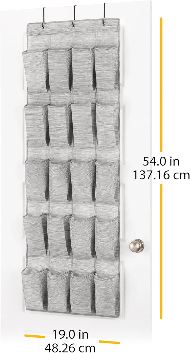 Whitmor Over the Door Shoe Organizer - 20 Section - Space-Dyed Grey
