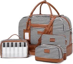 Wogarl Weekender Bags for Women Large Overnight Bag Weekend Travel Duffel Bag Carry on Shoulder with Shoe Compartment Toiletry Bag for Travel Business Gym
