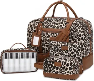 Wogarl Weekender Bags for Women Large Overnight Bag Weekend Travel Duffel Bag Carry on Shoulder with Shoe Compartment Toiletry Bag for Travel Business Gym