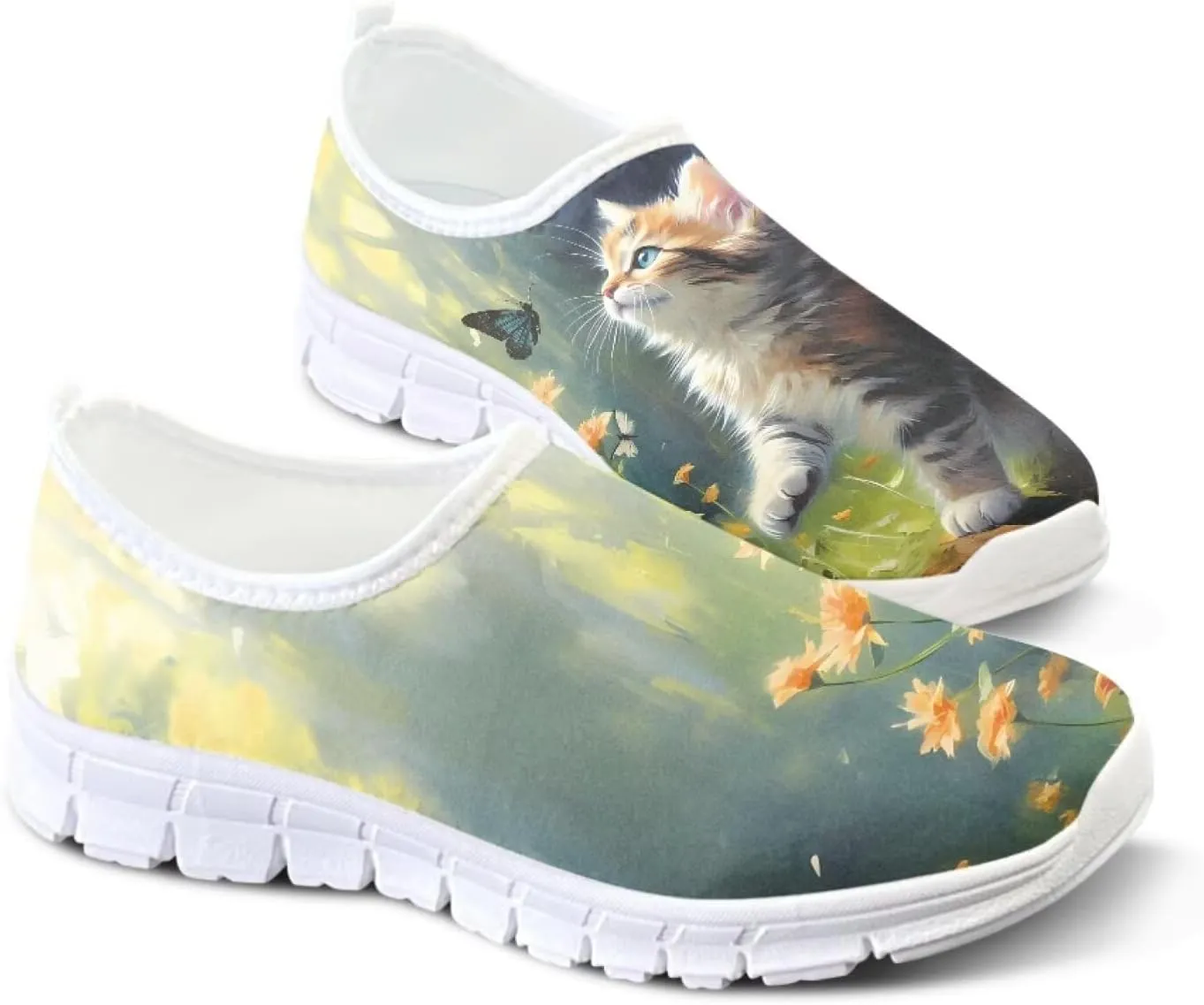 Women Casual Loafers Animal Print Non Slip Work Shoes Wide Width Low-Cut Flat Sneakers Everyday Footwear