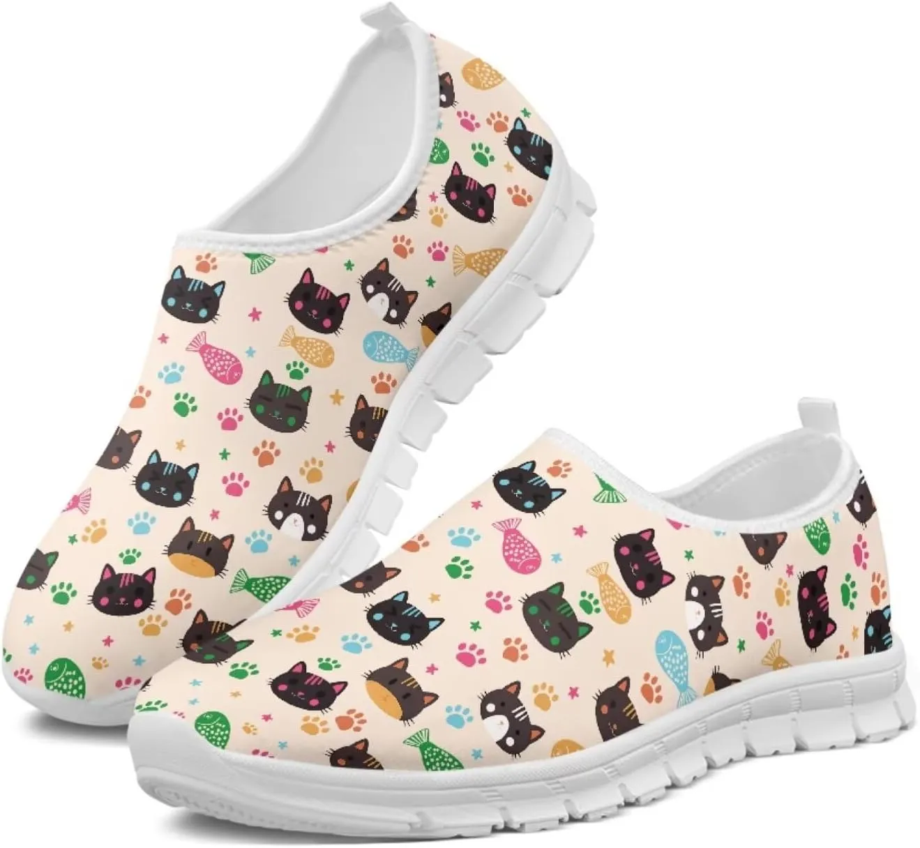 Women Casual Loafers Animal Print Non Slip Work Shoes Wide Width Low-Cut Flat Sneakers Everyday Footwear