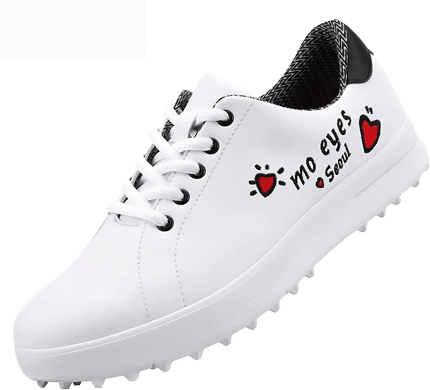 Women Golf Shoes, Golf Shoes, Ladies Waterproof Shoes, Korean Style All-Match White Shoes, Soft and Breathable (Color : White, Size : 7)