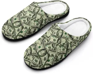Women House Slippers Ladies Christmas Print Cotton Slippers Soft Clog Slippers Non-Slip Sole Warm Indoor Outdoor Shoes