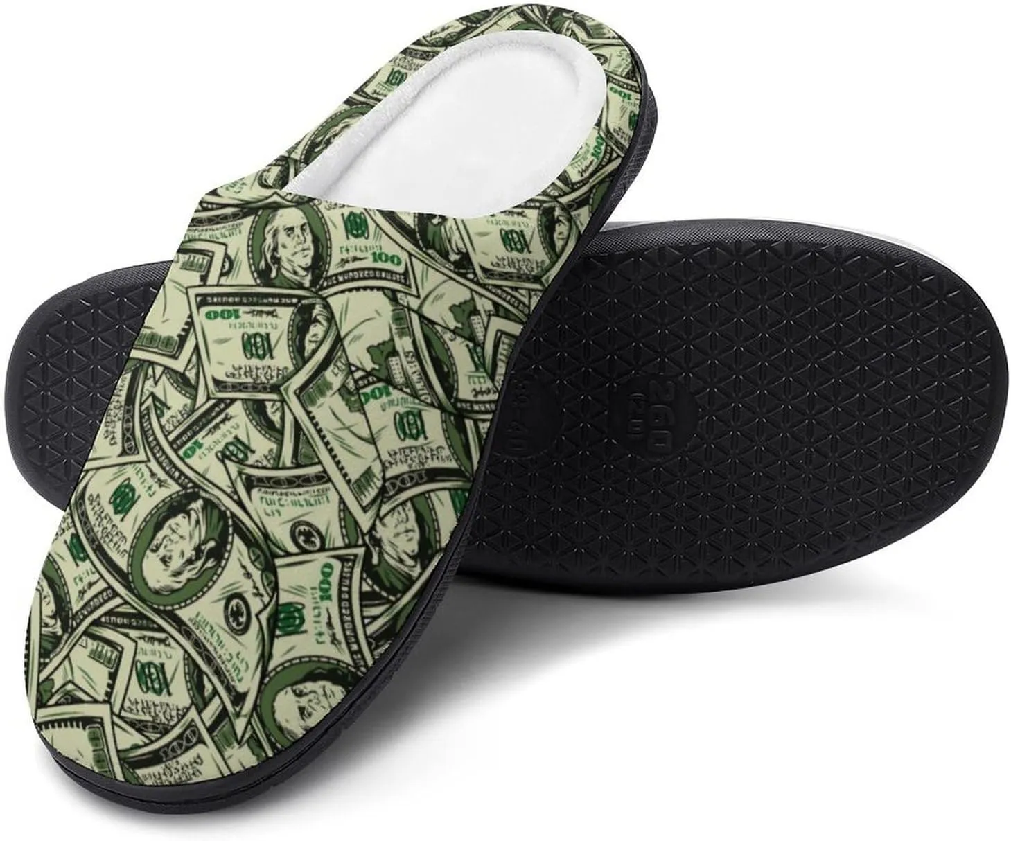 Women House Slippers Ladies Christmas Print Cotton Slippers Soft Clog Slippers Non-Slip Sole Warm Indoor Outdoor Shoes