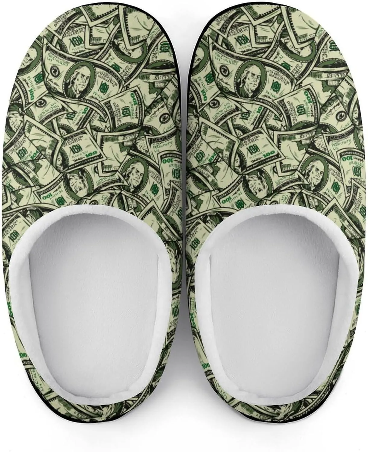 Women House Slippers Ladies Christmas Print Cotton Slippers Soft Clog Slippers Non-Slip Sole Warm Indoor Outdoor Shoes