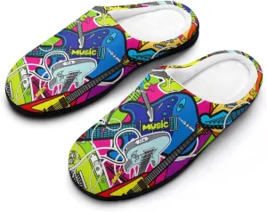 Women House Slippers Ladies Halloween Cotton Slippers Closed Toe Soft Clog Slippers Non-Slip Warm Indoor Outdoor Shoes