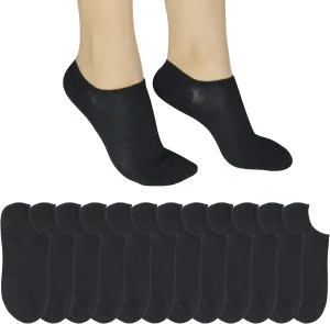 Women's 12 Pairs Essential Ankle Low Cut No Show Causal Socks