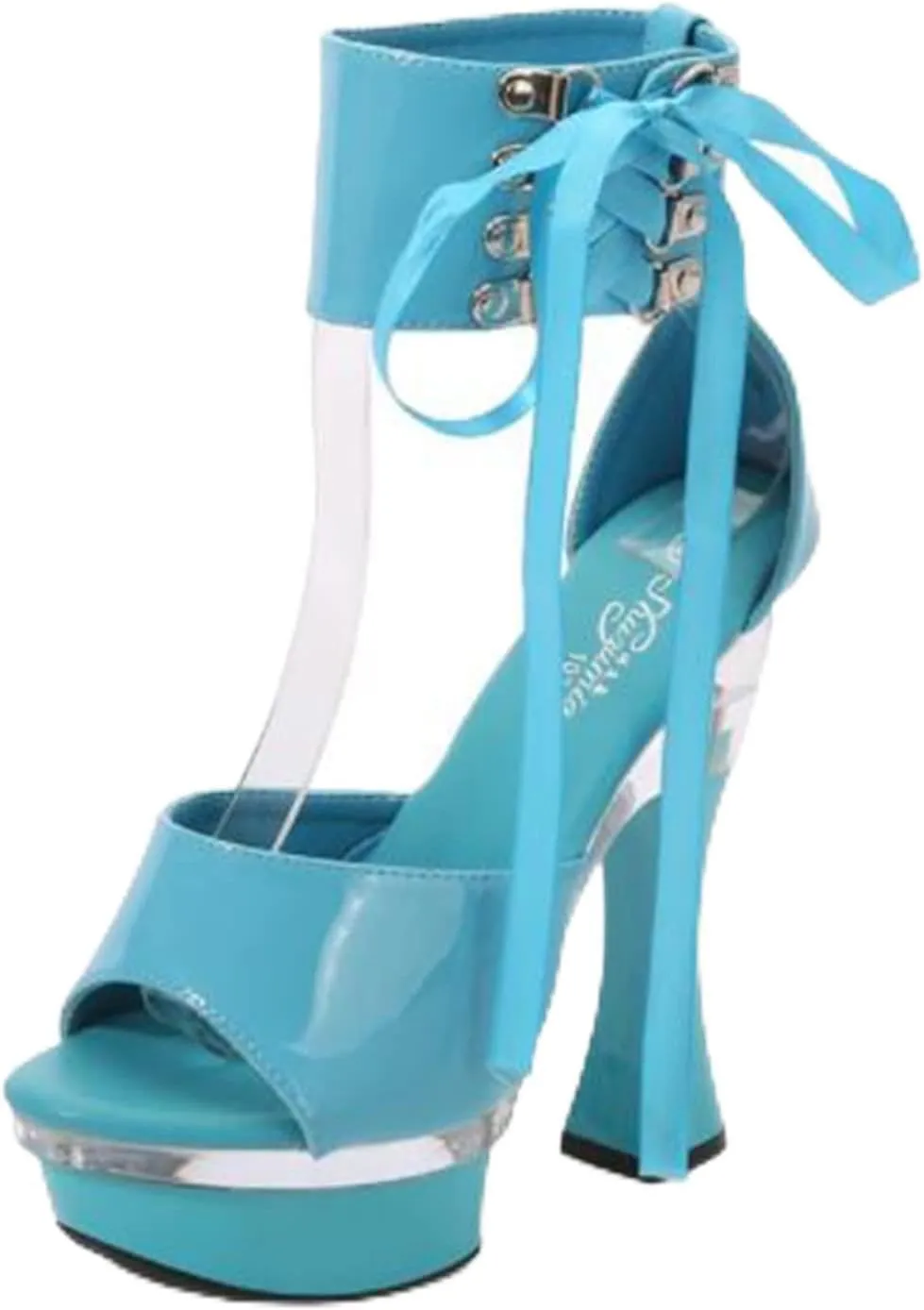 Women's 14cm Sandals Chunky Heel Platform Lace Up High Heels Fashion Everyday Work Party Plus Size Summer High Heel Sandals