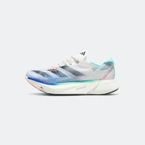 Womens Adizero Adios Pro 3 - Off White/Aura Pink-Flash Aqua