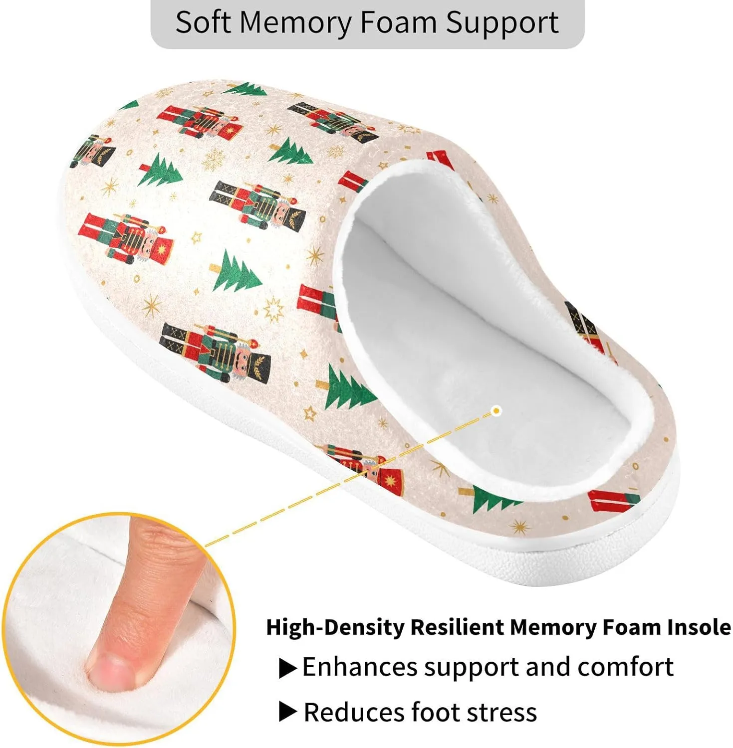 Women's and Men's Fuzzy House Slippers - Cozy Memory Foam Indoor/Outdoor Warm Nonslip Family Slippers