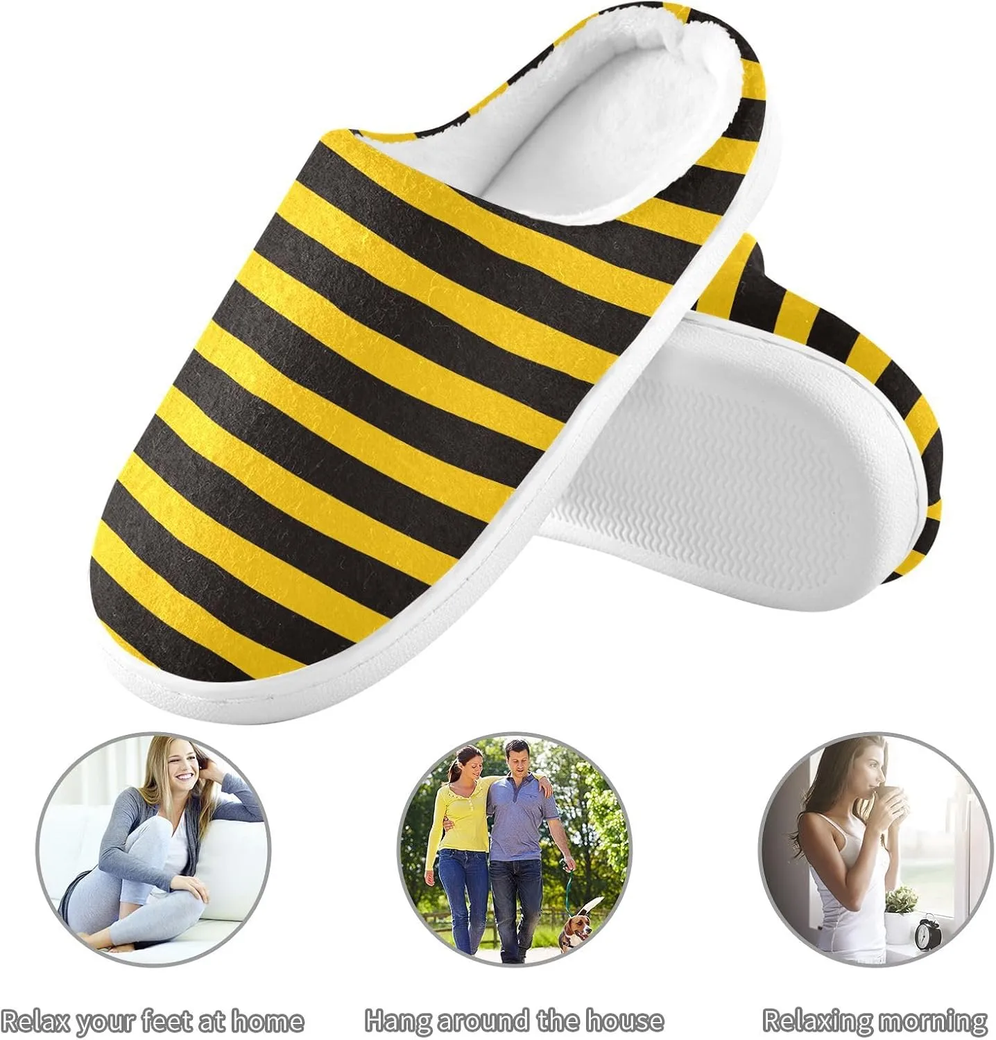 Women's and Men's Fuzzy House Slippers - Cozy Memory Foam Indoor/Outdoor Warm Nonslip Family Slippers