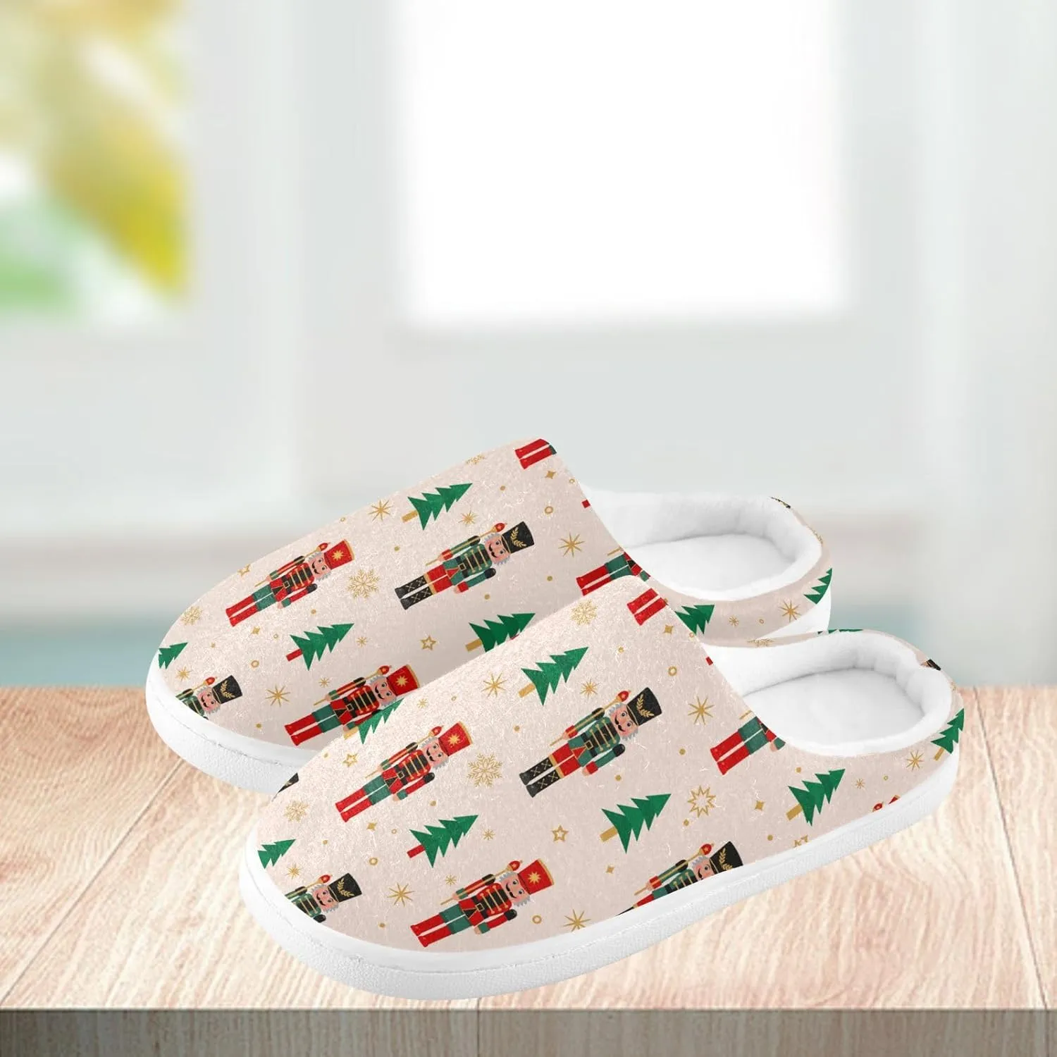 Women's and Men's Fuzzy House Slippers - Cozy Memory Foam Indoor/Outdoor Warm Nonslip Family Slippers