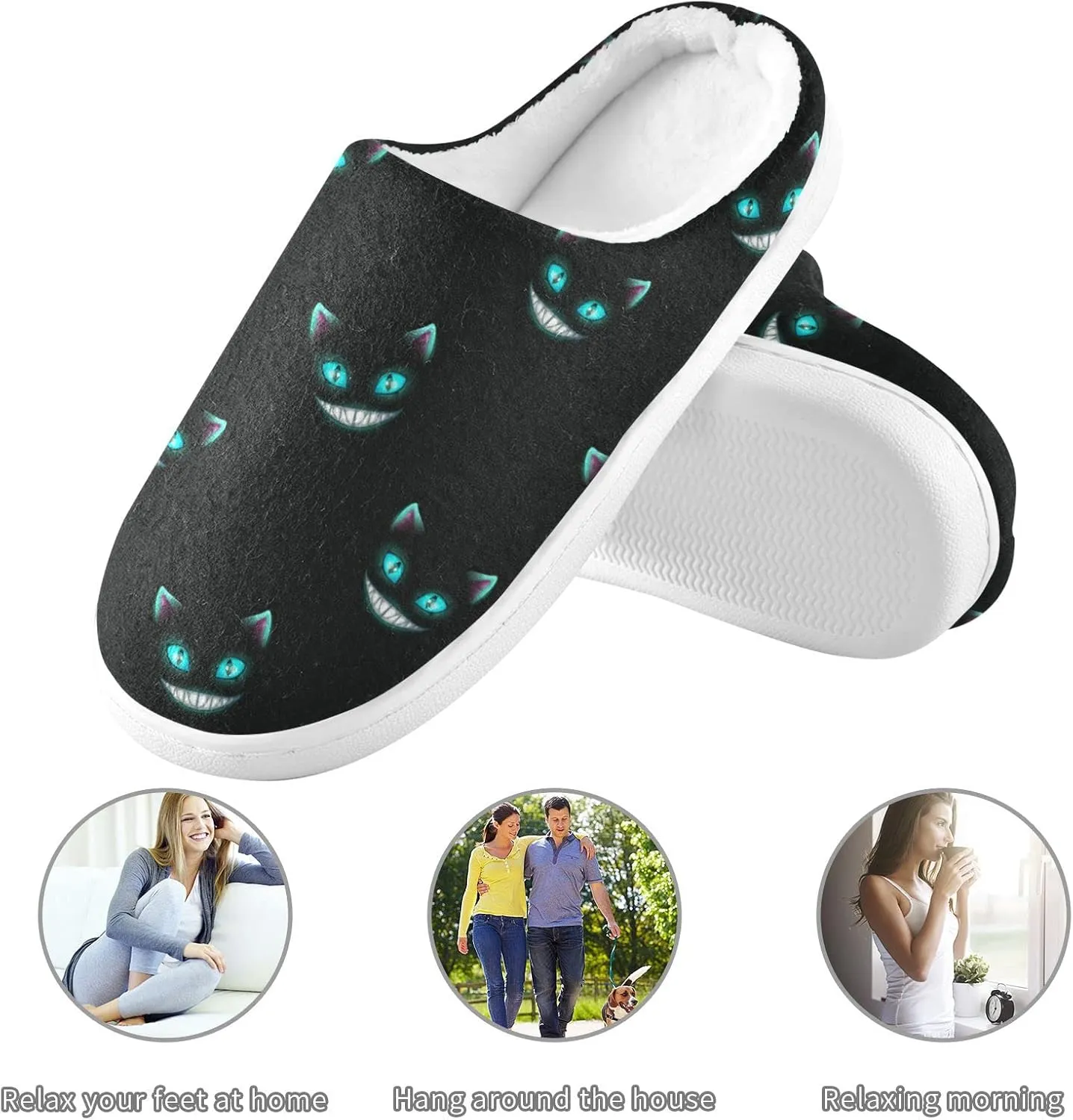 Women's and Men's Fuzzy House Slippers - Cozy Memory Foam Indoor/Outdoor Warm Nonslip Family Slippers