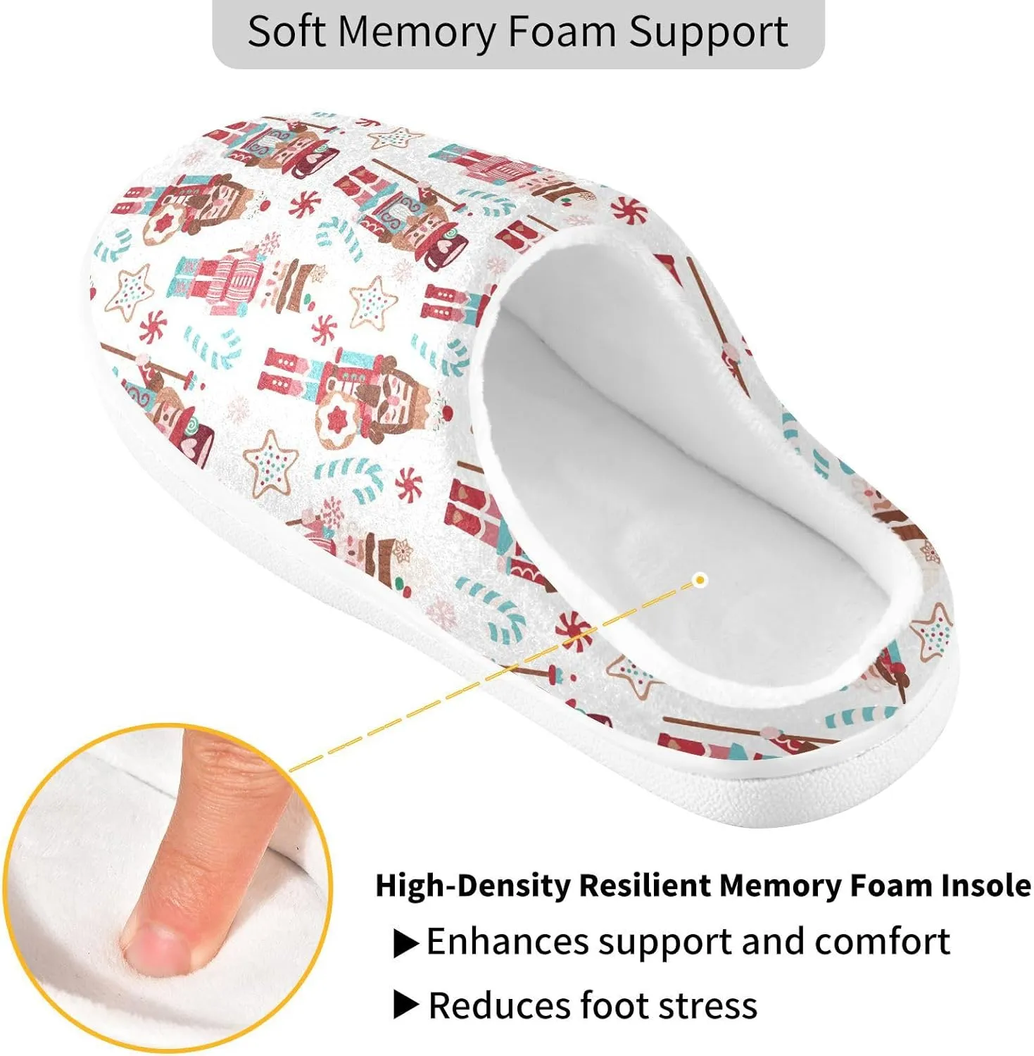 Women's and Men's Fuzzy House Slippers - Cozy Memory Foam Indoor/Outdoor Warm Nonslip Family Slippers