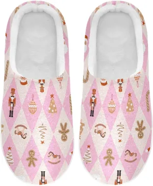 Women's and Men's Fuzzy House Slippers Cozy Memory Foam Slippers Indoor Outdoor Warm Nonslip Family Slippers