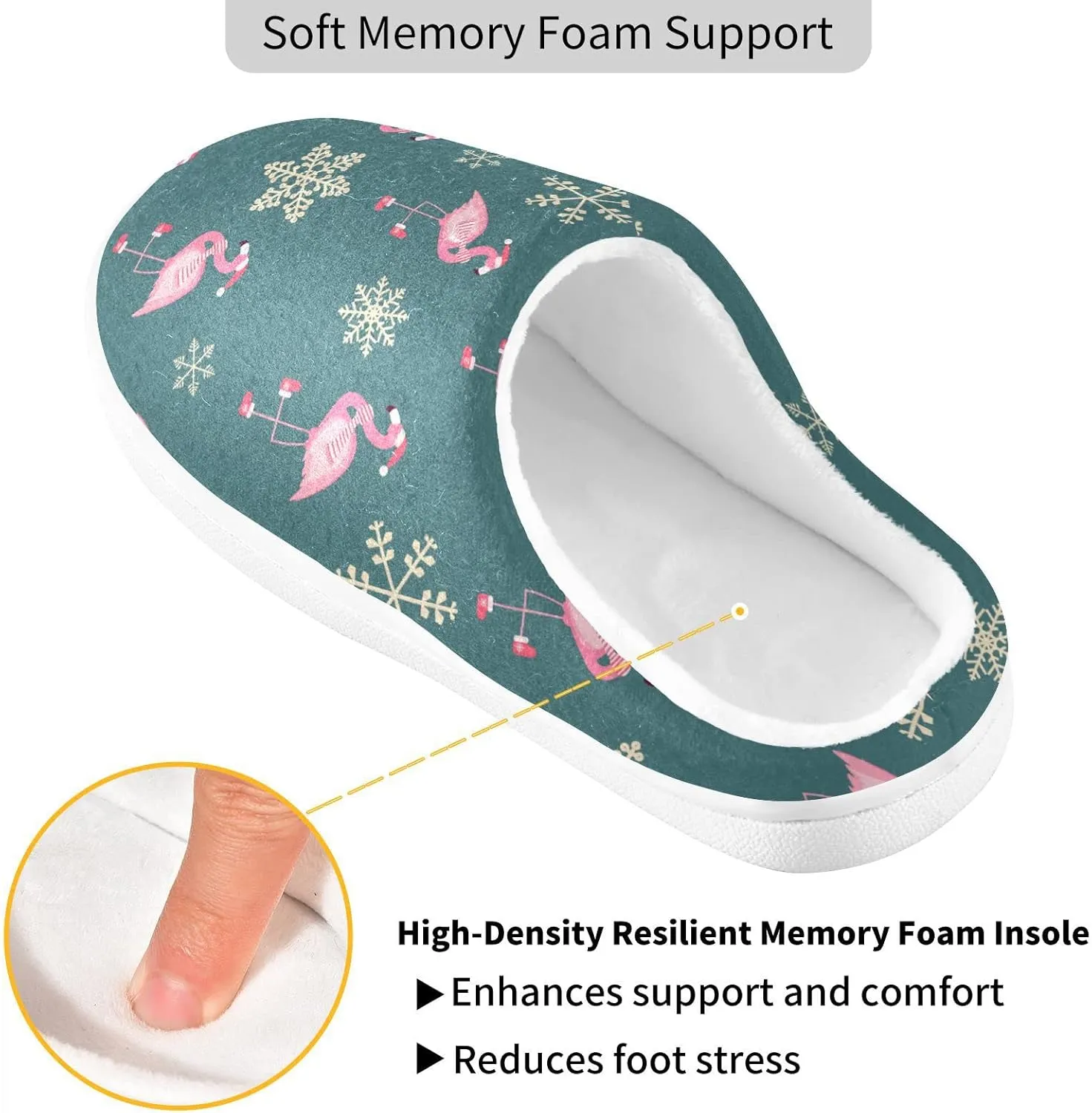 Women's and Men's Fuzzy House Slippers Cozy Memory Foam Slippers Indoor Outdoor Warm Nonslip Family Slippers