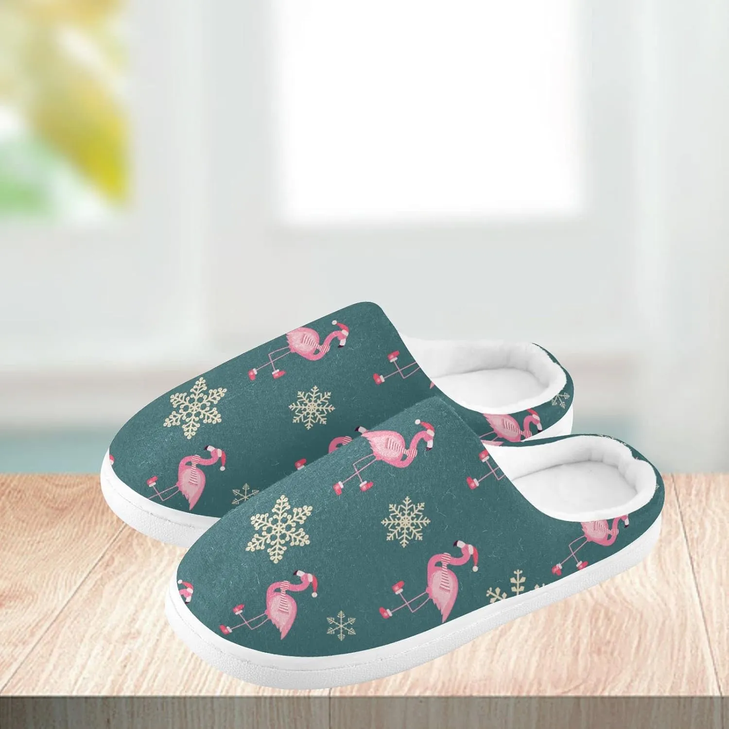 Women's and Men's Fuzzy House Slippers Cozy Memory Foam Slippers Indoor Outdoor Warm Nonslip Family Slippers