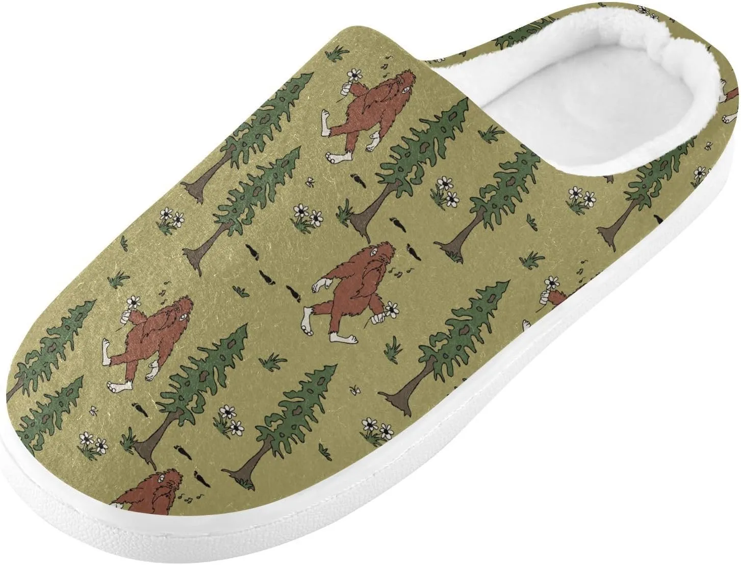 Women's and Men's Fuzzy House Slippers Cozy Memory Foam Slippers Indoor Outdoor Warm Nonslip Family Slippers