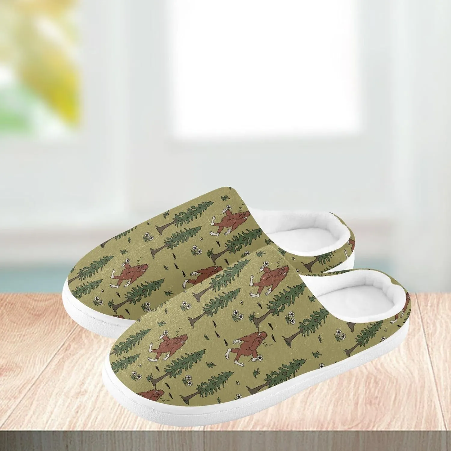 Women's and Men's Fuzzy House Slippers Cozy Memory Foam Slippers Indoor Outdoor Warm Nonslip Family Slippers