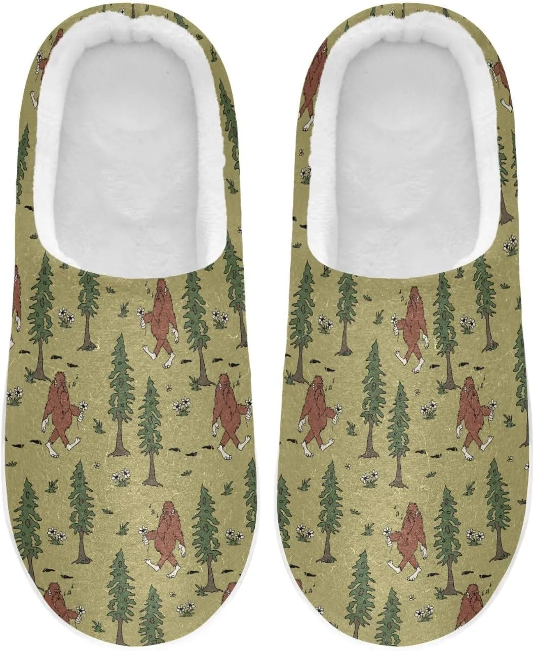 Women's and Men's Fuzzy House Slippers Cozy Memory Foam Slippers Indoor Outdoor Warm Nonslip Family Slippers