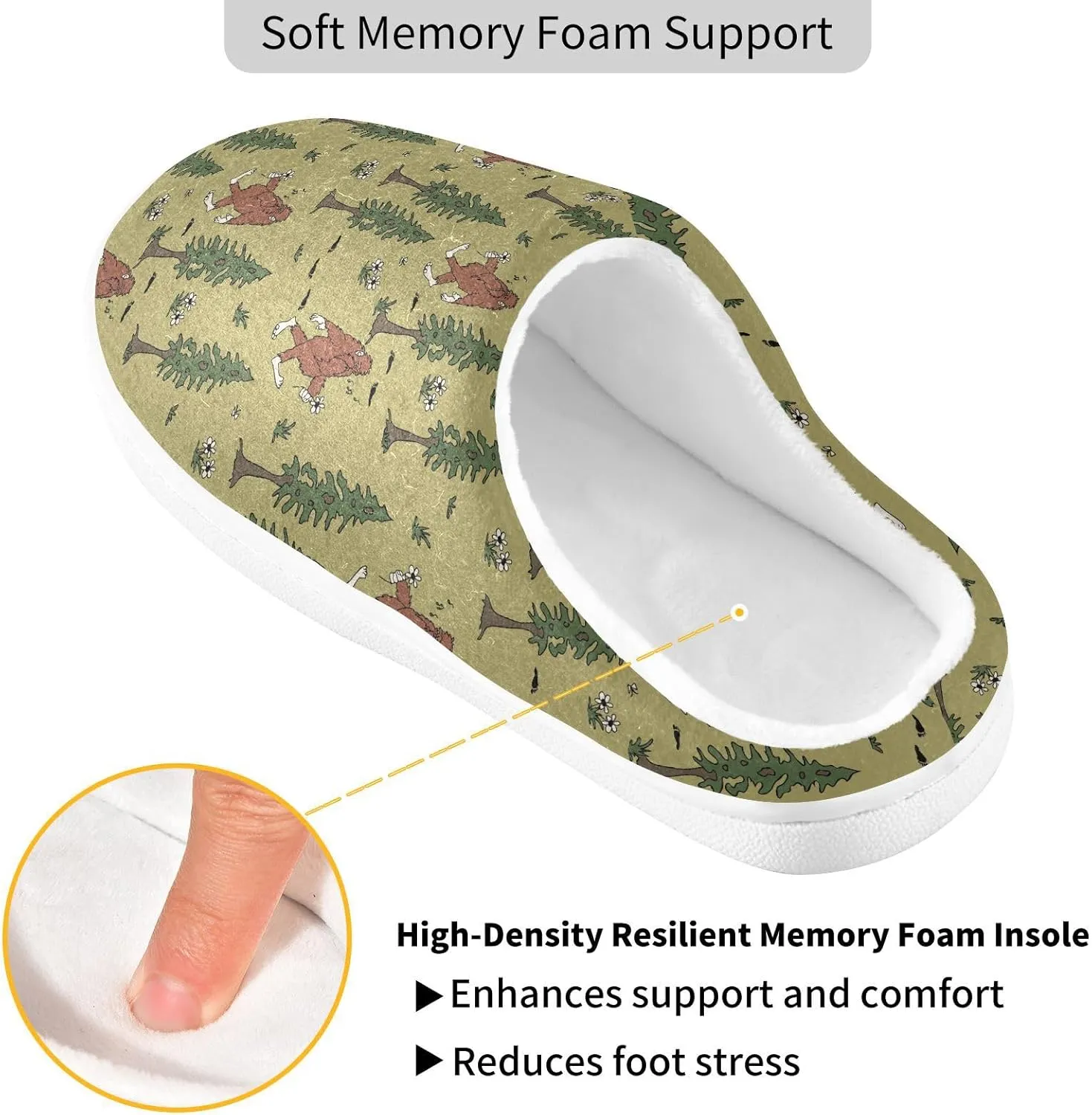 Women's and Men's Fuzzy House Slippers Cozy Memory Foam Slippers Indoor Outdoor Warm Nonslip Family Slippers