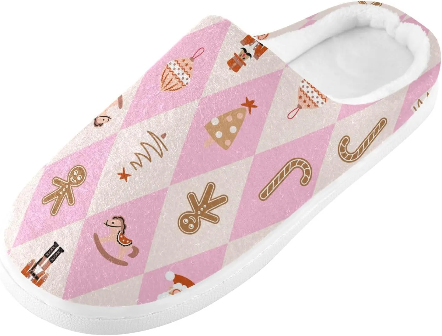 Women's and Men's Fuzzy House Slippers Cozy Memory Foam Slippers Indoor Outdoor Warm Nonslip Family Slippers