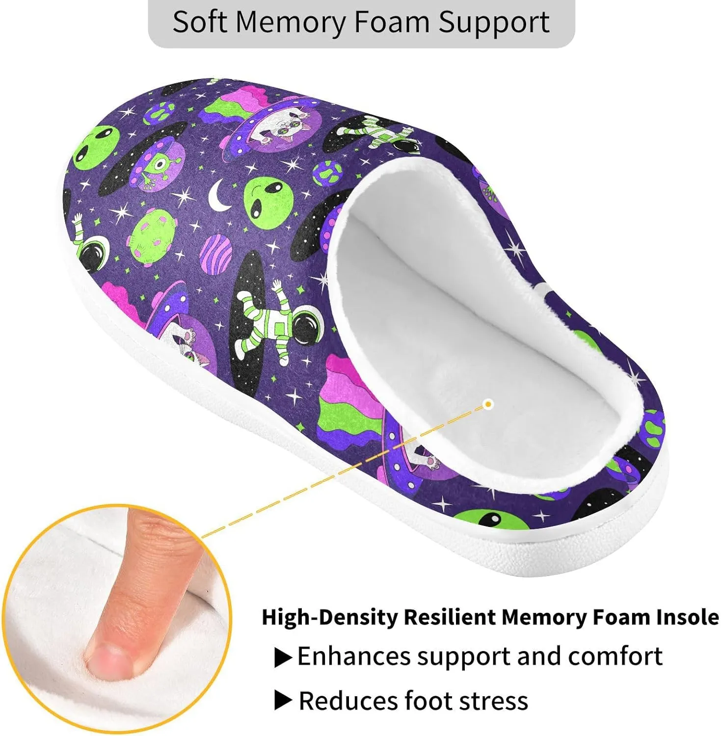 Women's and Men's Fuzzy House Slippers Cozy Memory Foam Slippers Warm Nonslip Slippers