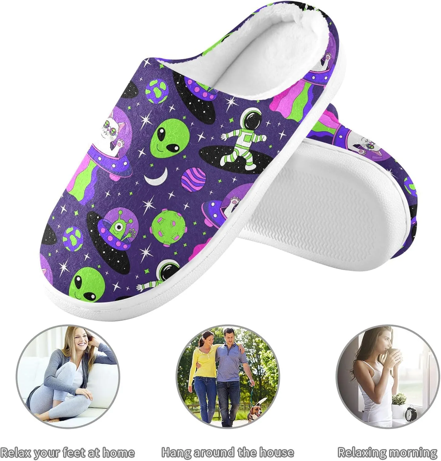 Women's and Men's Fuzzy House Slippers Cozy Memory Foam Slippers Warm Nonslip Slippers