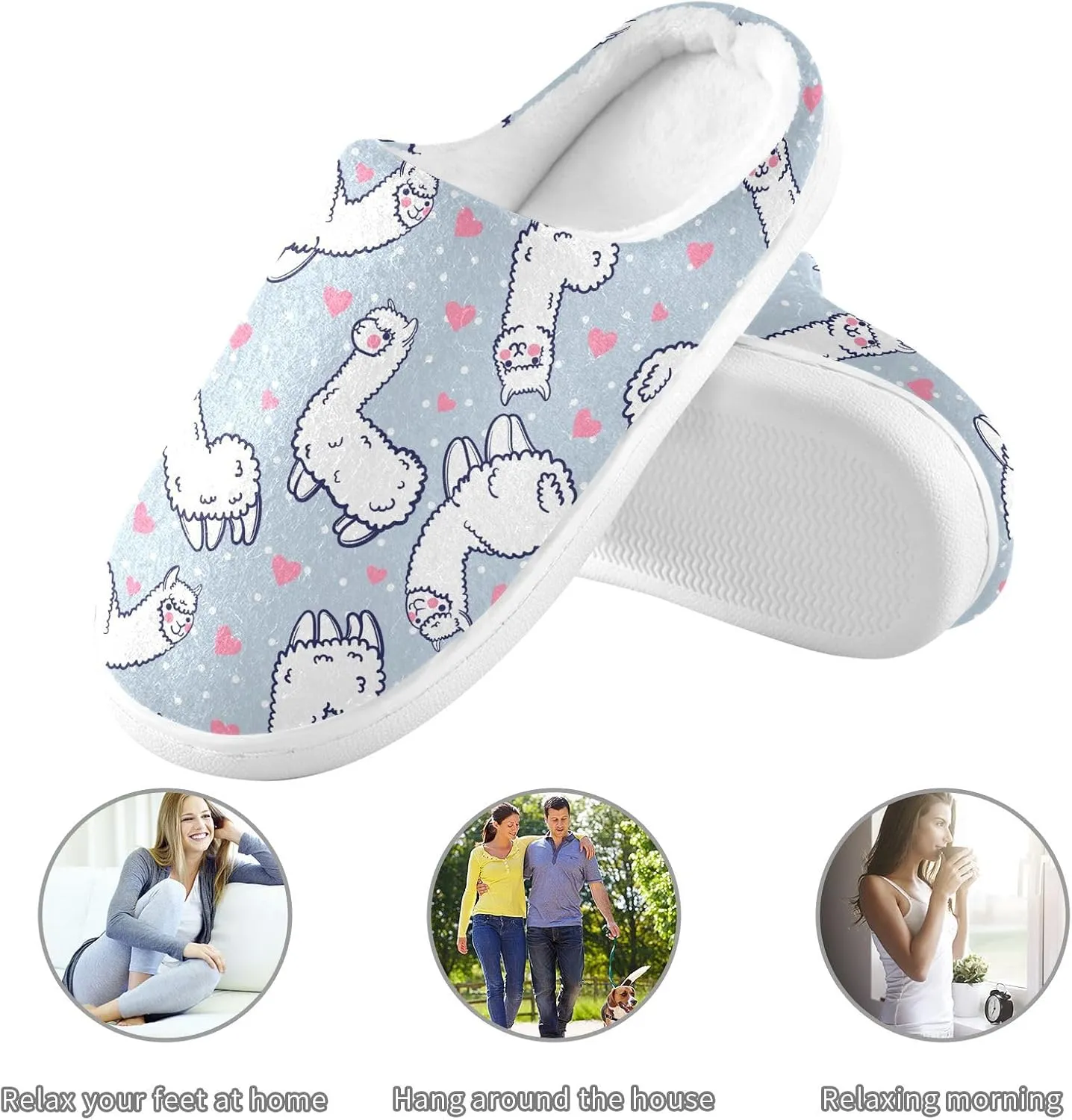 Women's and Men's Fuzzy House Slippers Cozy Memory Foam Slippers Warm Nonslip Slippers