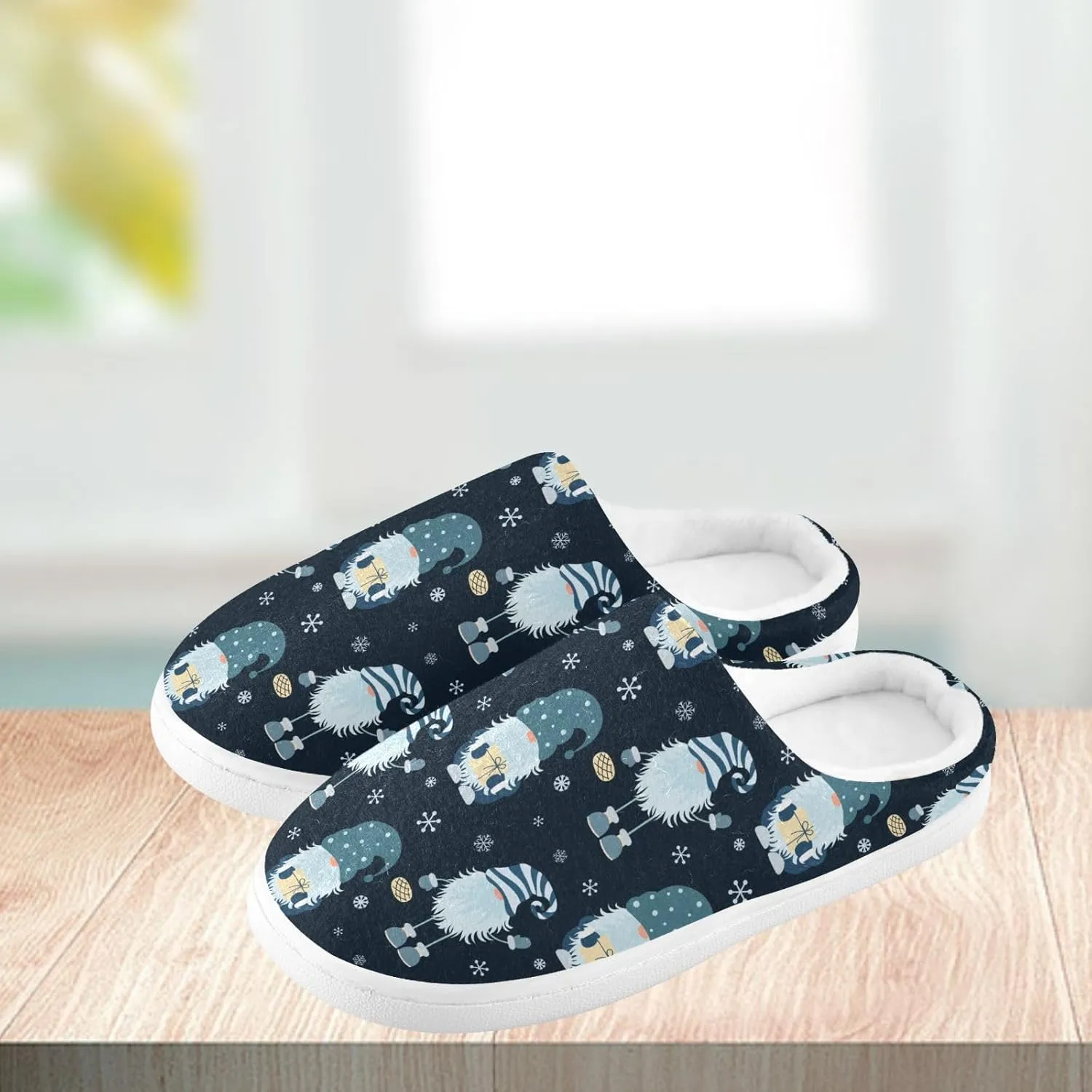 Women's and Men's Fuzzy House Slippers Cozy Memory Foam Slippers Warm Nonslip Slippers
