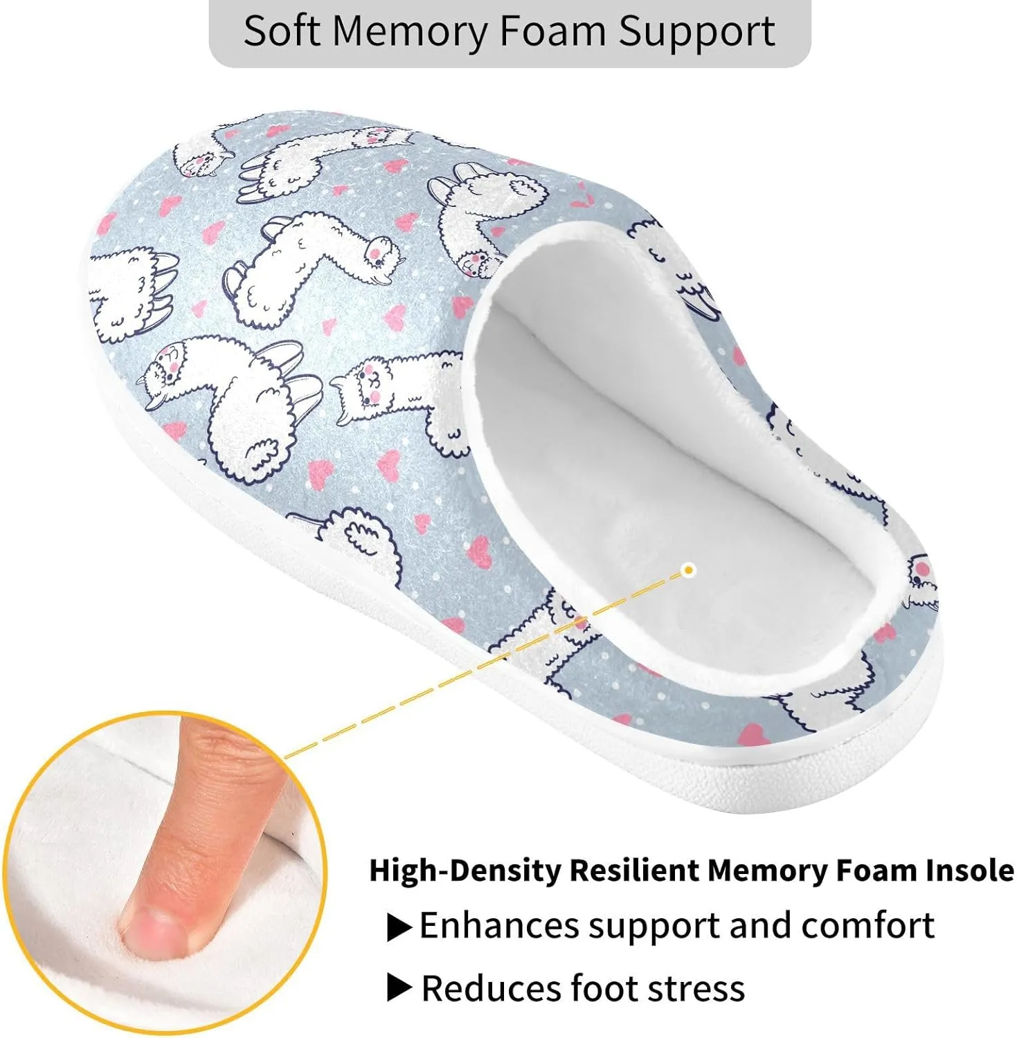 Women's and Men's Fuzzy House Slippers Cozy Memory Foam Slippers Warm Nonslip Slippers