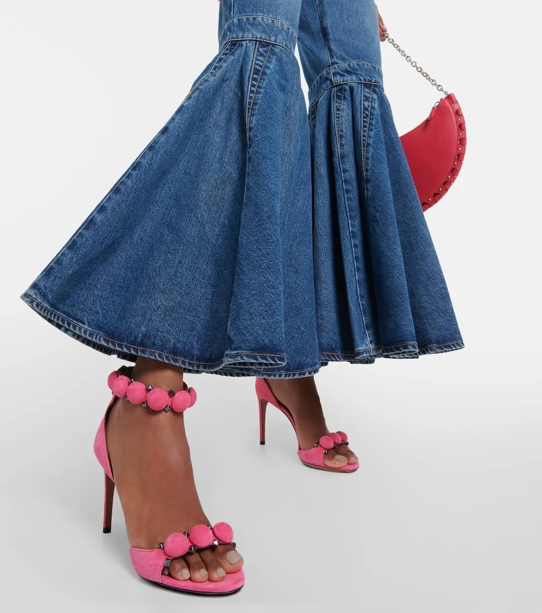 Women's Ankle Strap Stiletto Heeled Sandals Open Round Toe Zipper High Heels Sexy Rivet Button Dress Wedding Party Shoes