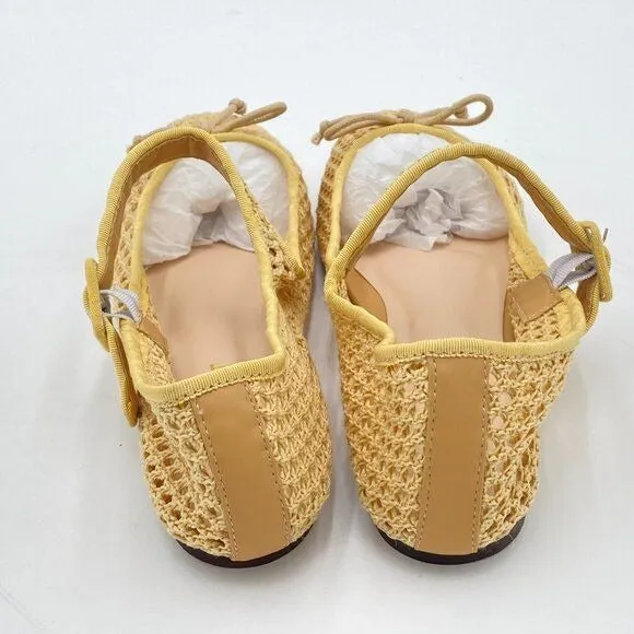 Women's Bowknot Ankle Strap Mary Janes Classic Closed Round Toe Ballet Flats