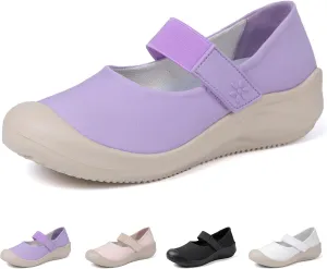 Women's Casual Slip-on Arch Support Mary Jane Shoes,Fashion Hook-Loop Orthopedic Walking Sneakers,Comfort Breathable Soft Sole Non Slip Flats Shoes