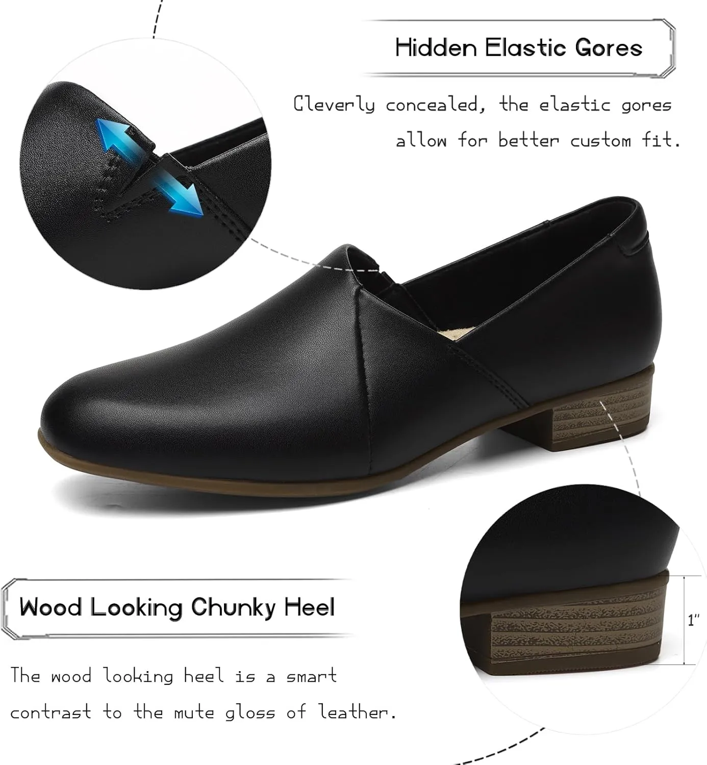 Women's Classic Comfort Dress Shoes Casual Leather Loafers Flats Cute Versatile Slip-Ons Everyday Work Shoes