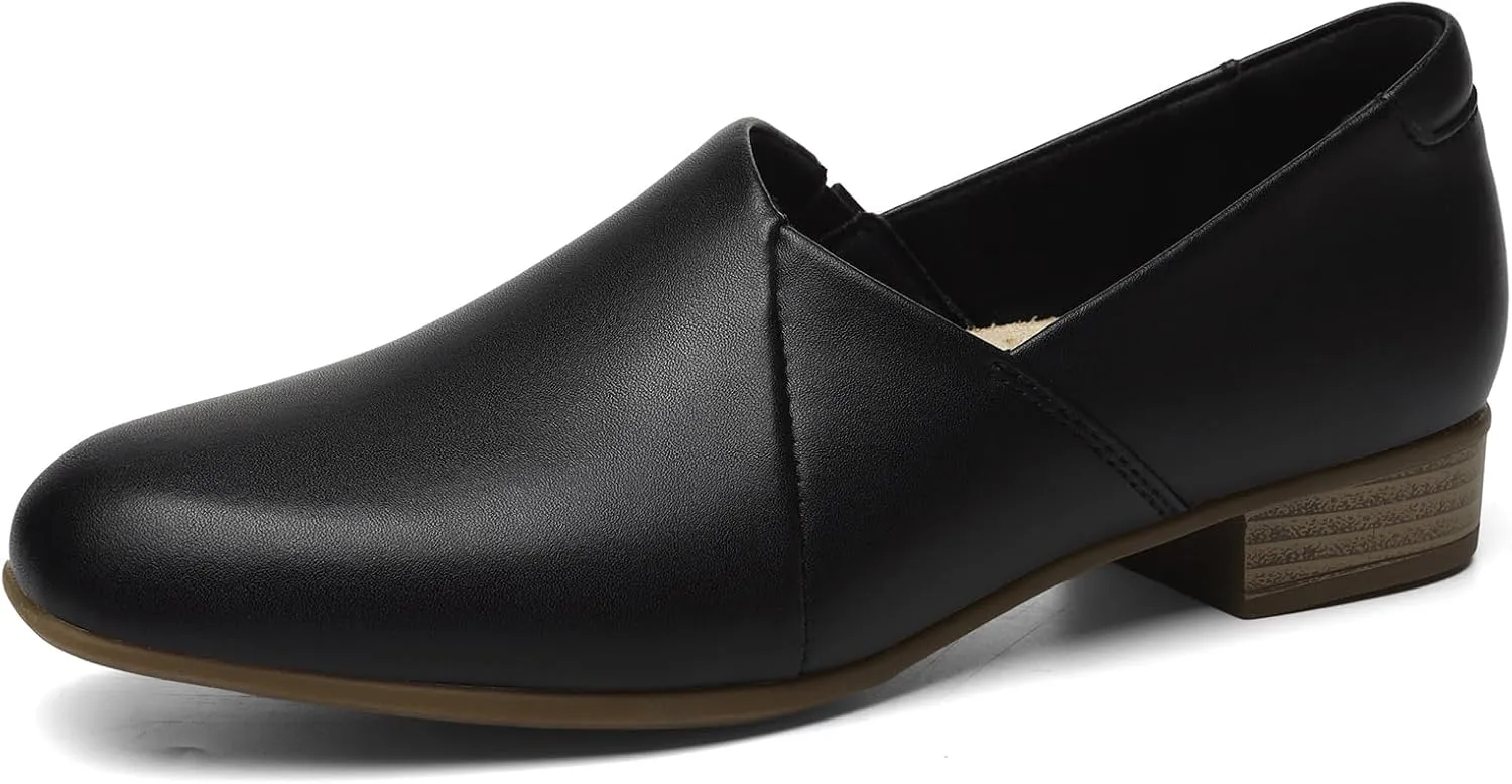 Women's Classic Comfort Dress Shoes Casual Leather Loafers Flats Cute Versatile Slip-Ons Everyday Work Shoes