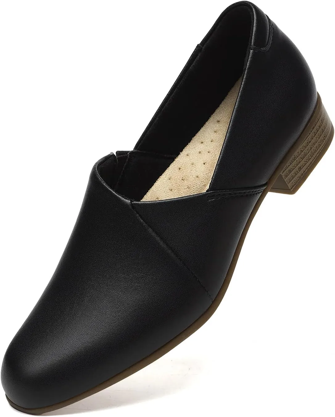 Women's Classic Comfort Dress Shoes Casual Leather Loafers Flats Cute Versatile Slip-Ons Everyday Work Shoes
