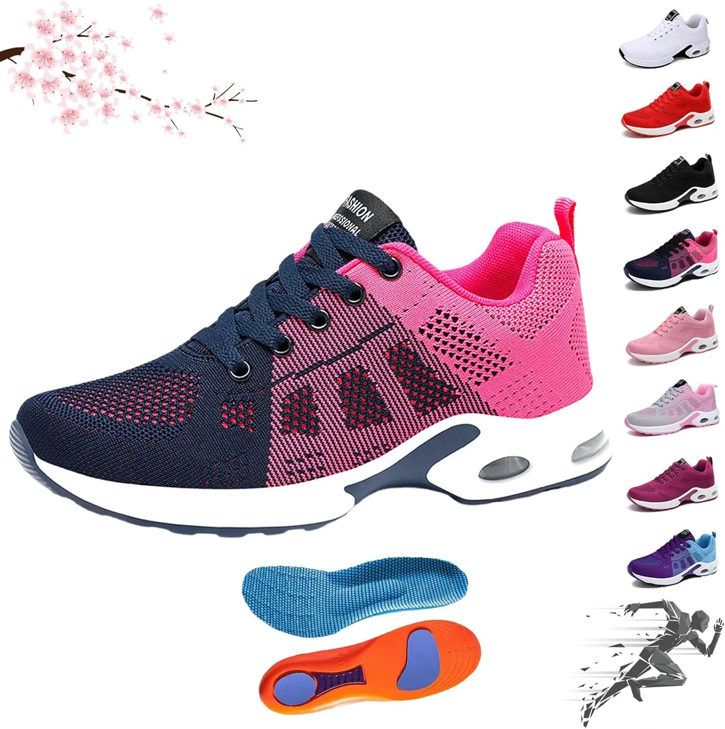 Women's Cloud Walk Pro Sneakers, Super Breathable Soft Casual Shoes, Ergonomic Pain Relief Shoe Trainers Orthopaedic