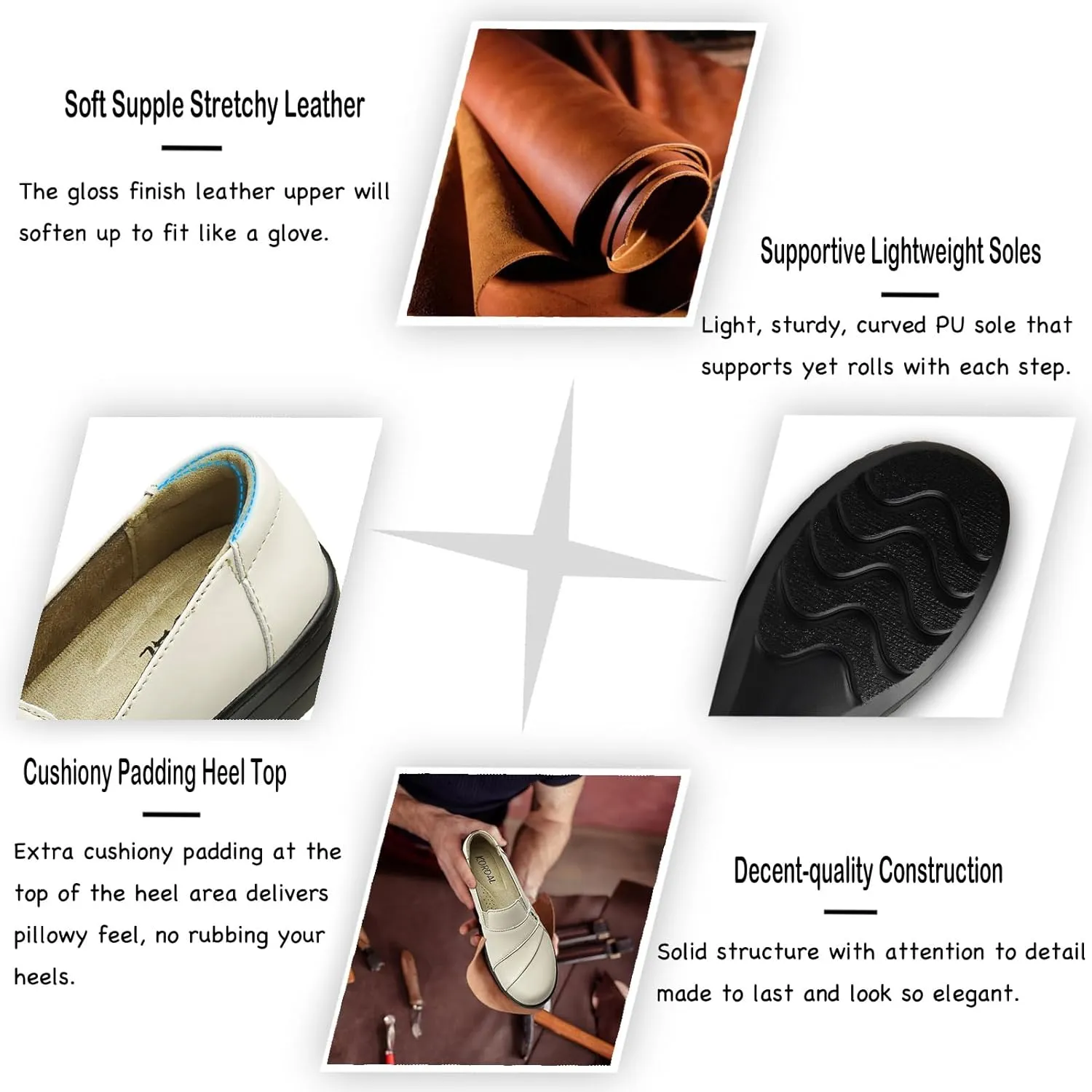 Women's Comfortable & Lightweight Leather Loafers Slip-Ons Stylish Business Casual Dress Shoes Work Office Everyday Walking Shoes for Women
